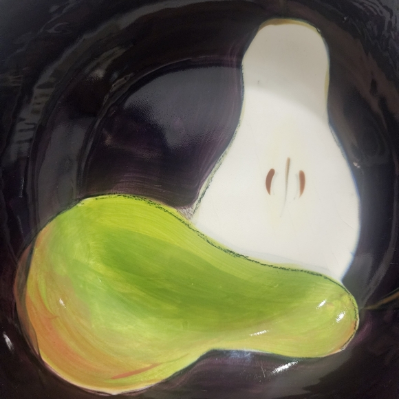 Beautiful Vintage Single Handmade Ceramic Pear Home Décor Plate - Picture 6 of 8